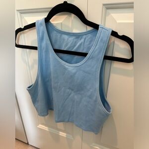 Ribbed vibe tank blue skies